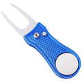 Stainless Steel Golf Green Fork Turf Repair Tool for Lawn Care and Divot Maintenance - Blue