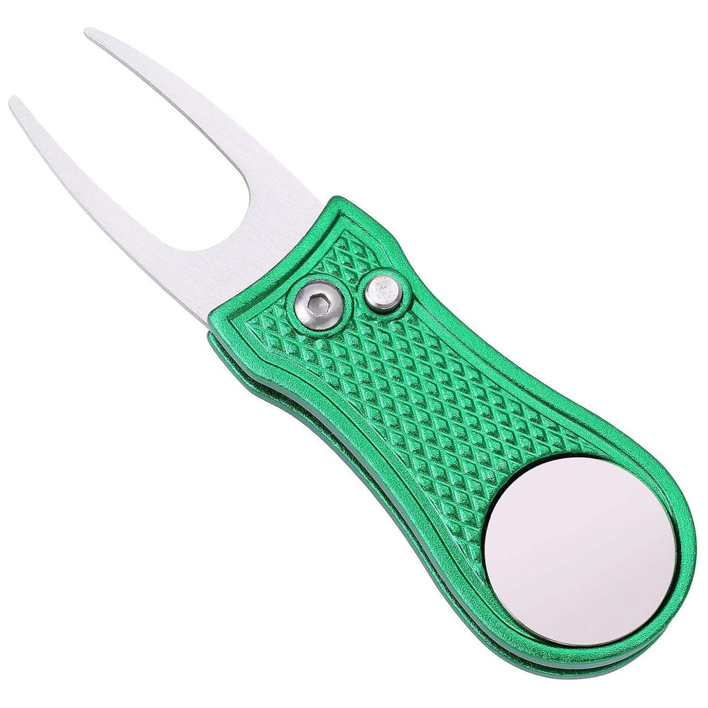 Stainless Steel Golf Green Fork Turf Repair Tool for Lawn Care and Divot Maintenance - Blue