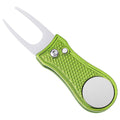 Stainless Steel Golf Green Fork Turf Repair Tool for Lawn Care and Divot Maintenance - Light Green