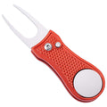 Stainless Steel Golf Green Fork Turf Repair Tool for Lawn Care and Divot Maintenance - Red