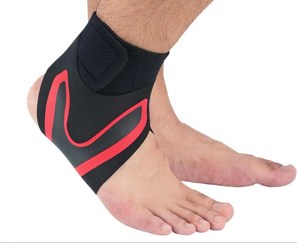 A Pair of Sports Ankle Sleeve Compression Anti-sprain Protection Socks Outdoor Sports Climbing Equipment-Red XL