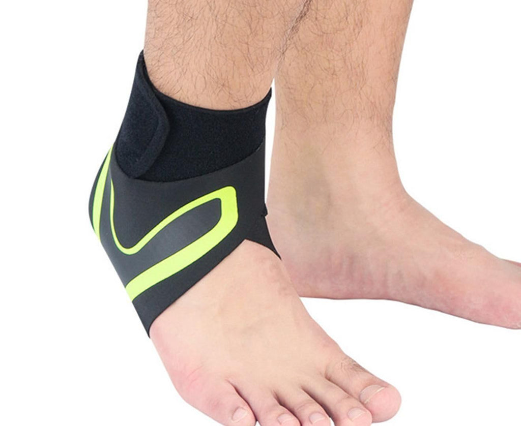 A Pair of Sports Ankle Sleeve Compression Anti-sprain Protection Socks Outdoor Sports Climbing Equipment-Green M