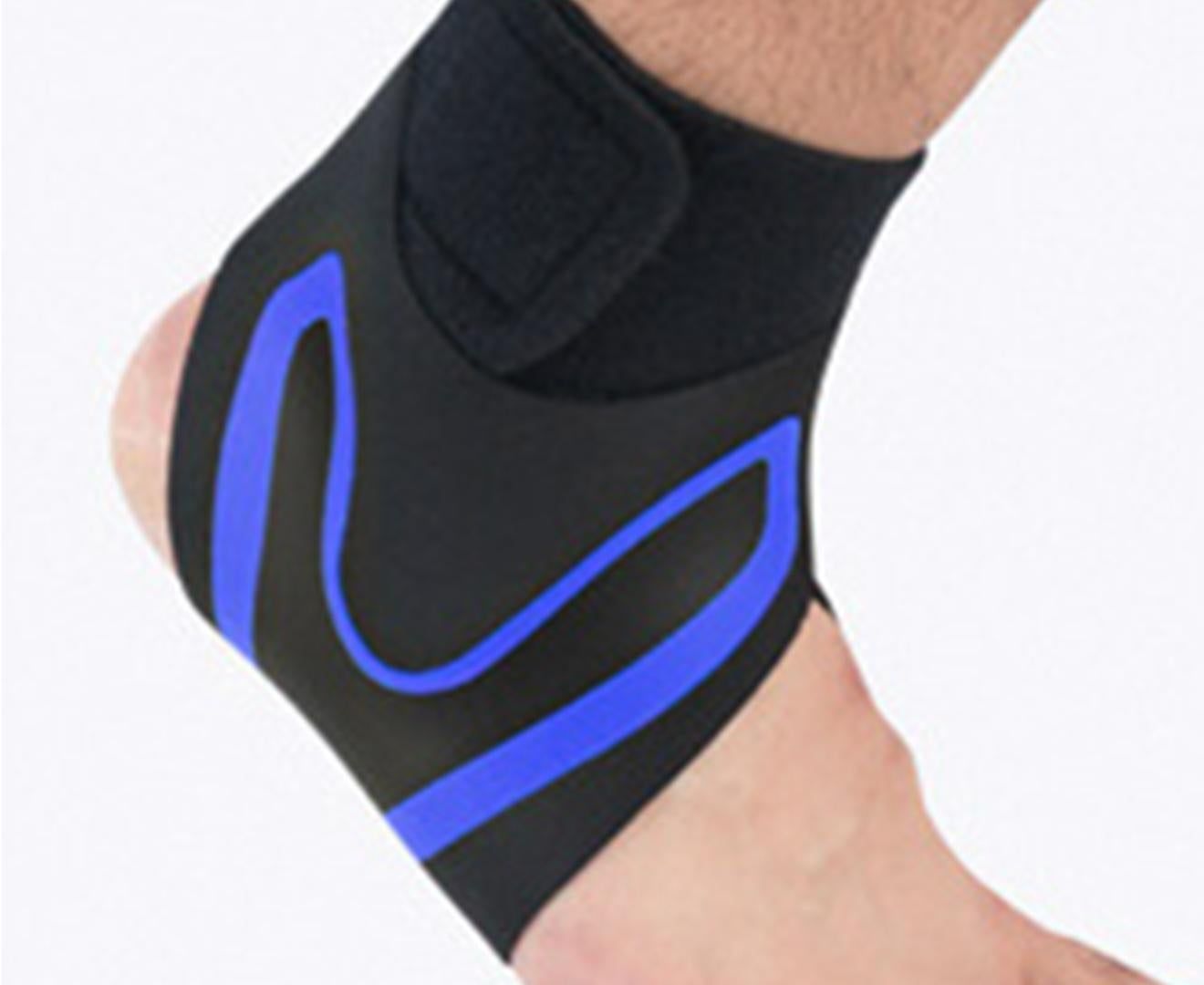 A Pair of Sports Ankle Sleeve Compression Anti-sprain Protection Socks Outdoor Sports Climbing Equipment-Blue L