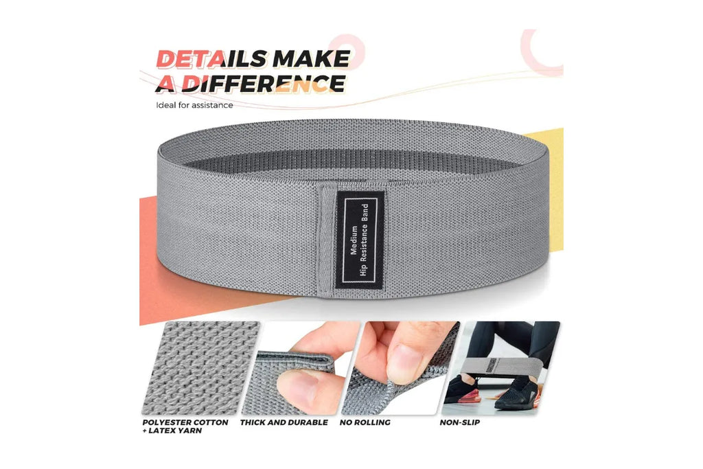 Resistance Bands, Men's and Women's Leg and Glute Level 3 Fabric Workout Bands for Home Fitness Gym Yoga Squat Glutes - 3-Pack