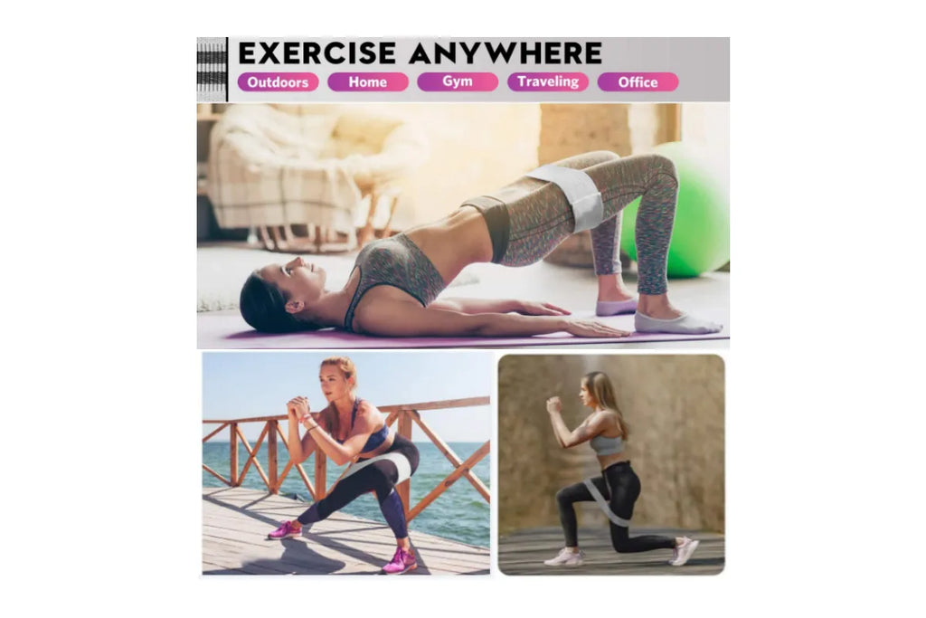 Resistance Bands, Men's and Women's Leg and Glute Level 3 Fabric Workout Bands for Home Fitness Gym Yoga Squat Glutes - 3-Pack