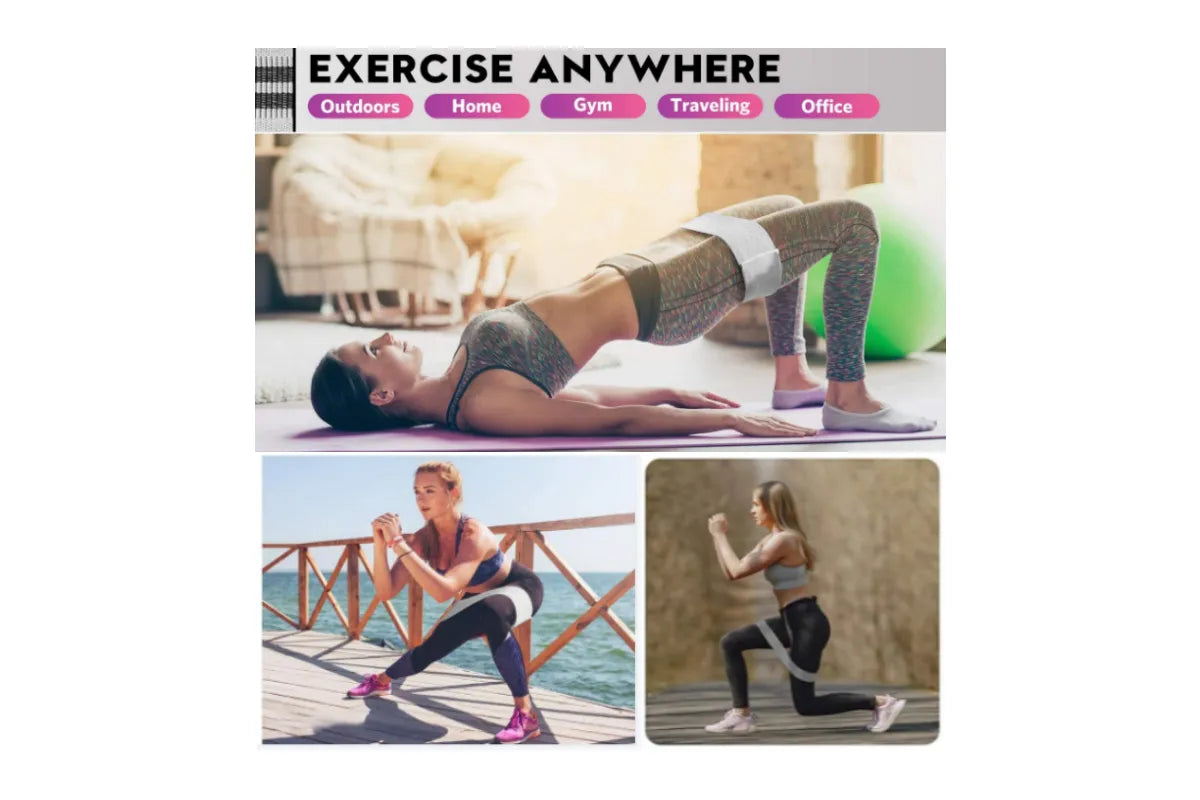 Resistance Bands, Men's and Women's Leg and Glute Level 3 Fabric Workout Bands for Home Fitness Gym Yoga Squat Glutes - 3-Pack