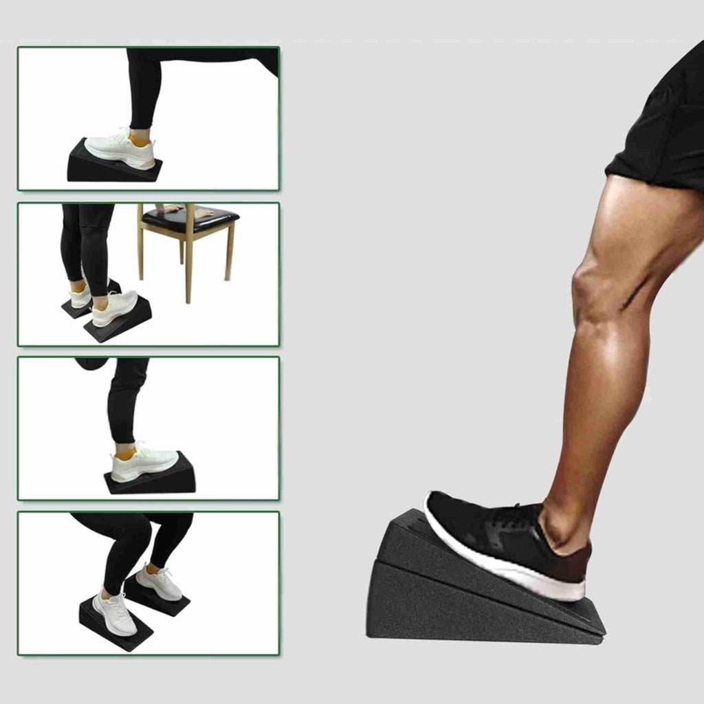 3pcs Slant Board Squat Wedge Set Calf Stretcher Yoga Block Exercise Gym Fitness