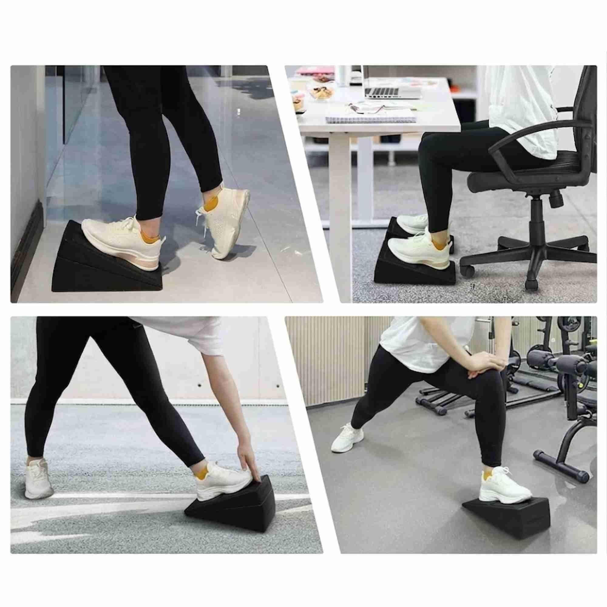 3pcs Slant Board Squat Wedge Set Calf Stretcher Yoga Block Exercise Gym Fitness