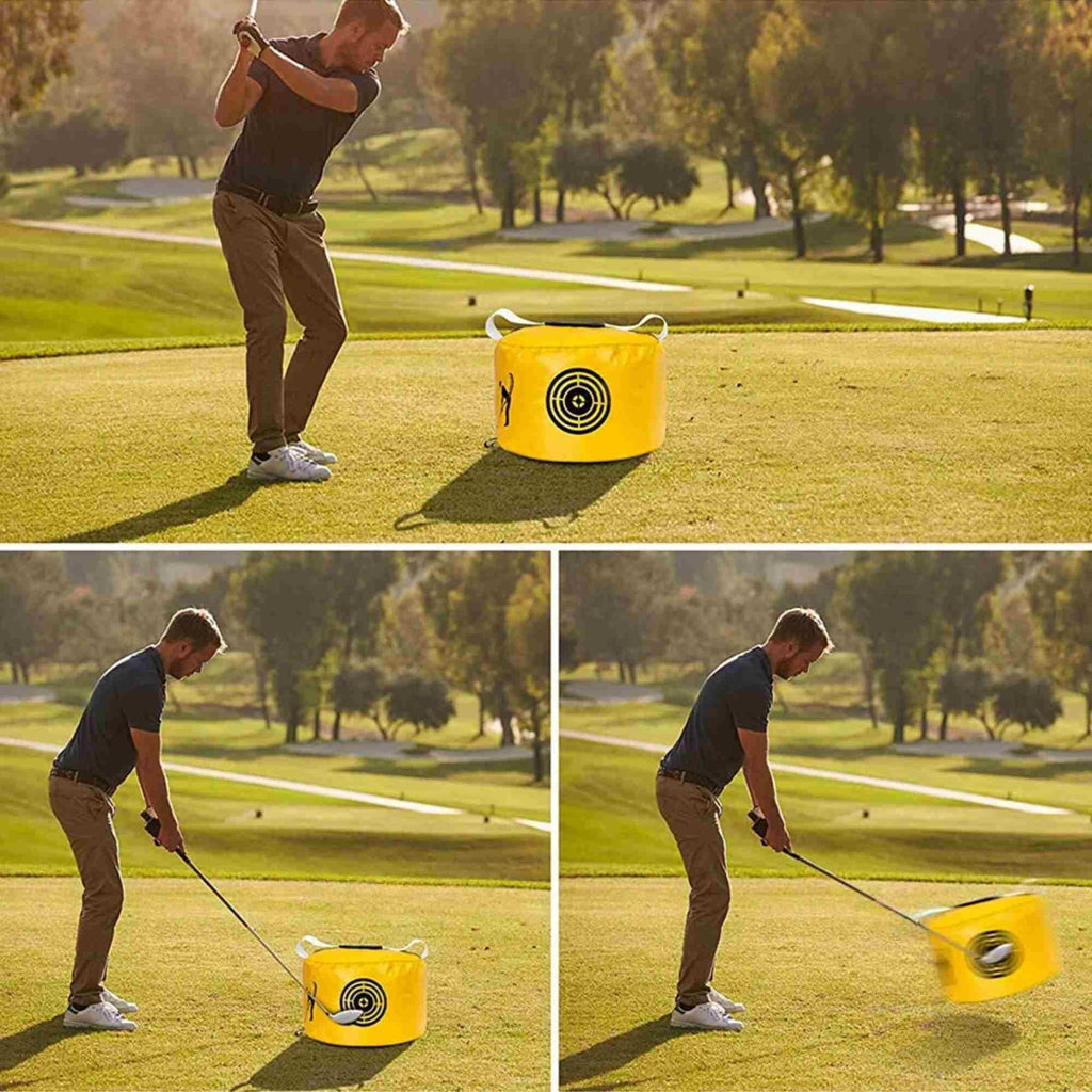 Golf Hitting Bag Golf Power Impact Swing Practice Exercise Equipment Pack - Yellow