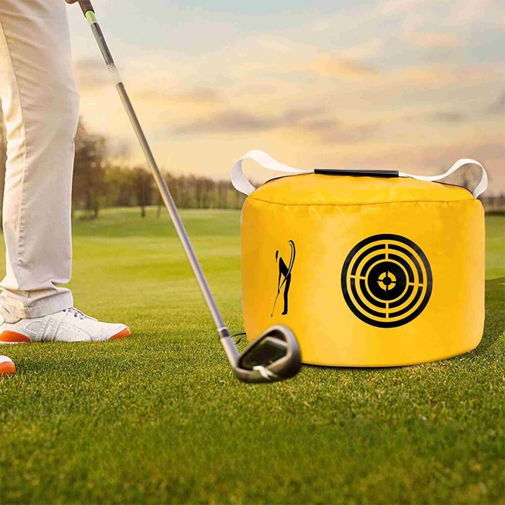 Golf Hitting Bag Golf Power Impact Swing Practice Exercise Equipment Pack - Black