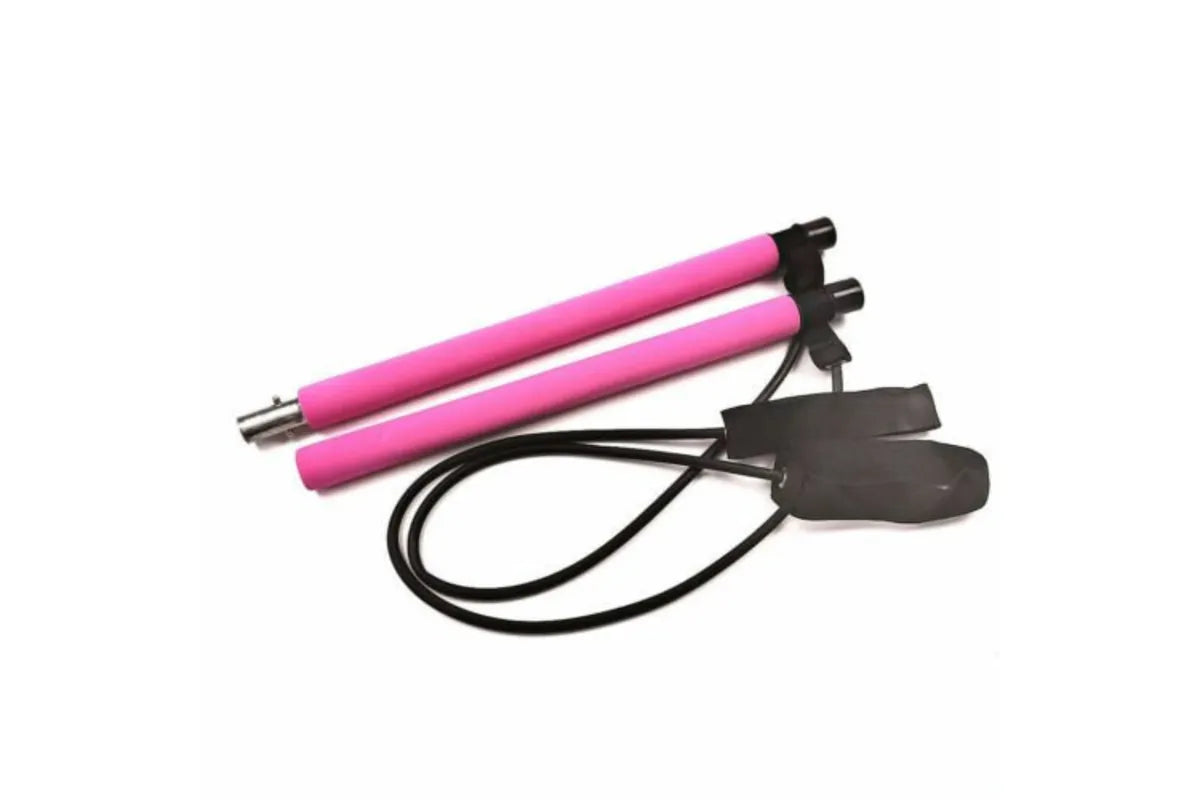 Portable Pilates Stretch Rope Gym Stick Yoga Exercise Bar Pilates Trainer Rope - Pink