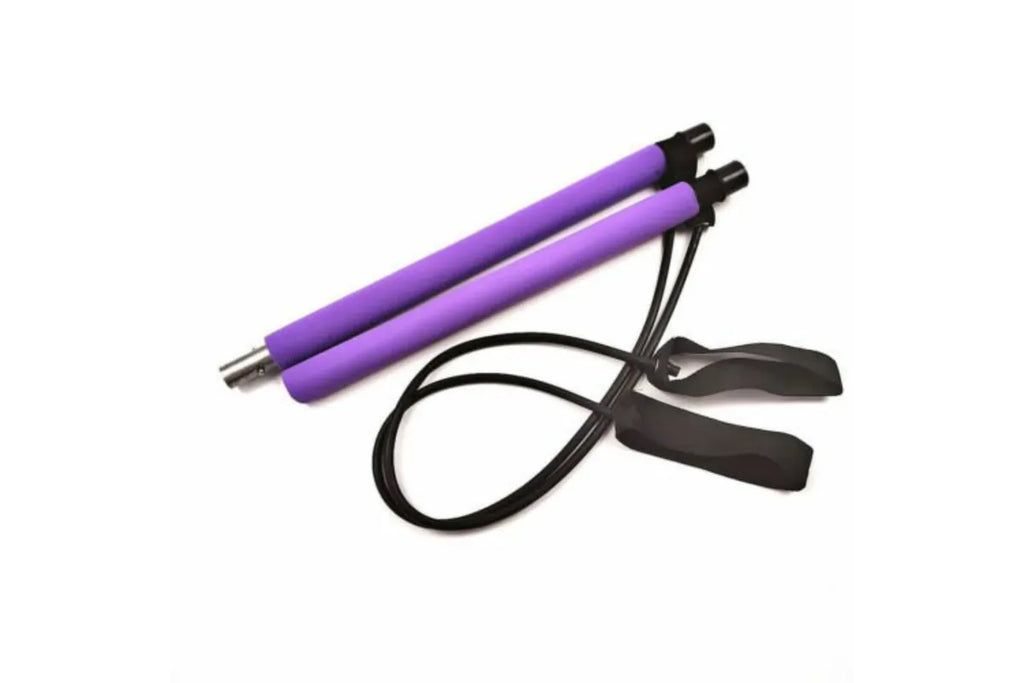 Portable Pilates Stretch Rope Gym Stick Yoga Exercise Bar Pilates Trainer Rope - Purple