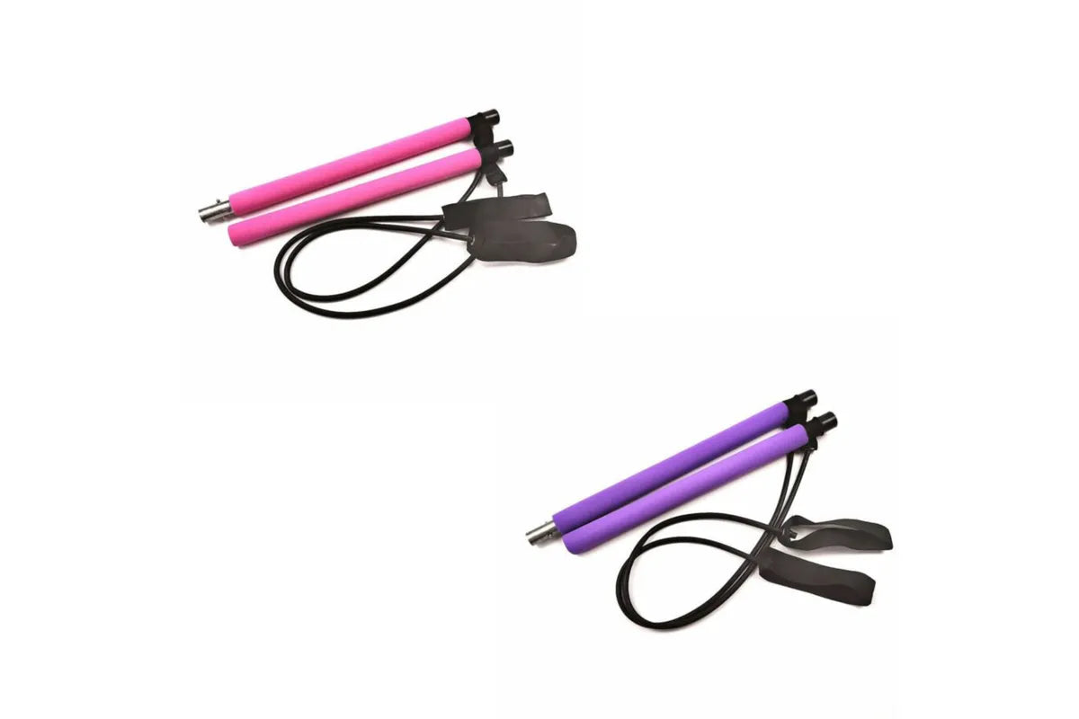 Portable Pilates Stretch Rope Gym Stick Yoga Exercise Bar Pilates Trainer Rope - Purple