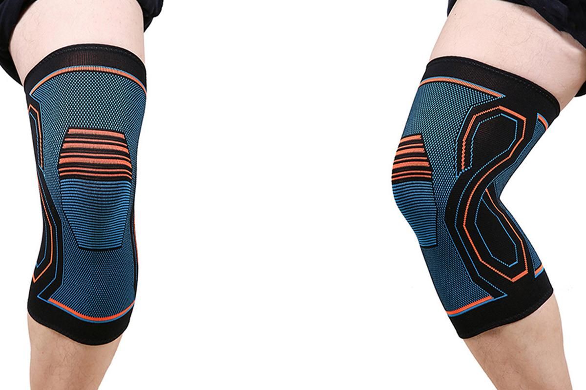 2-Pack Knitted Knee Support Sleeve Leg Brace for Gym Sports Running(M)