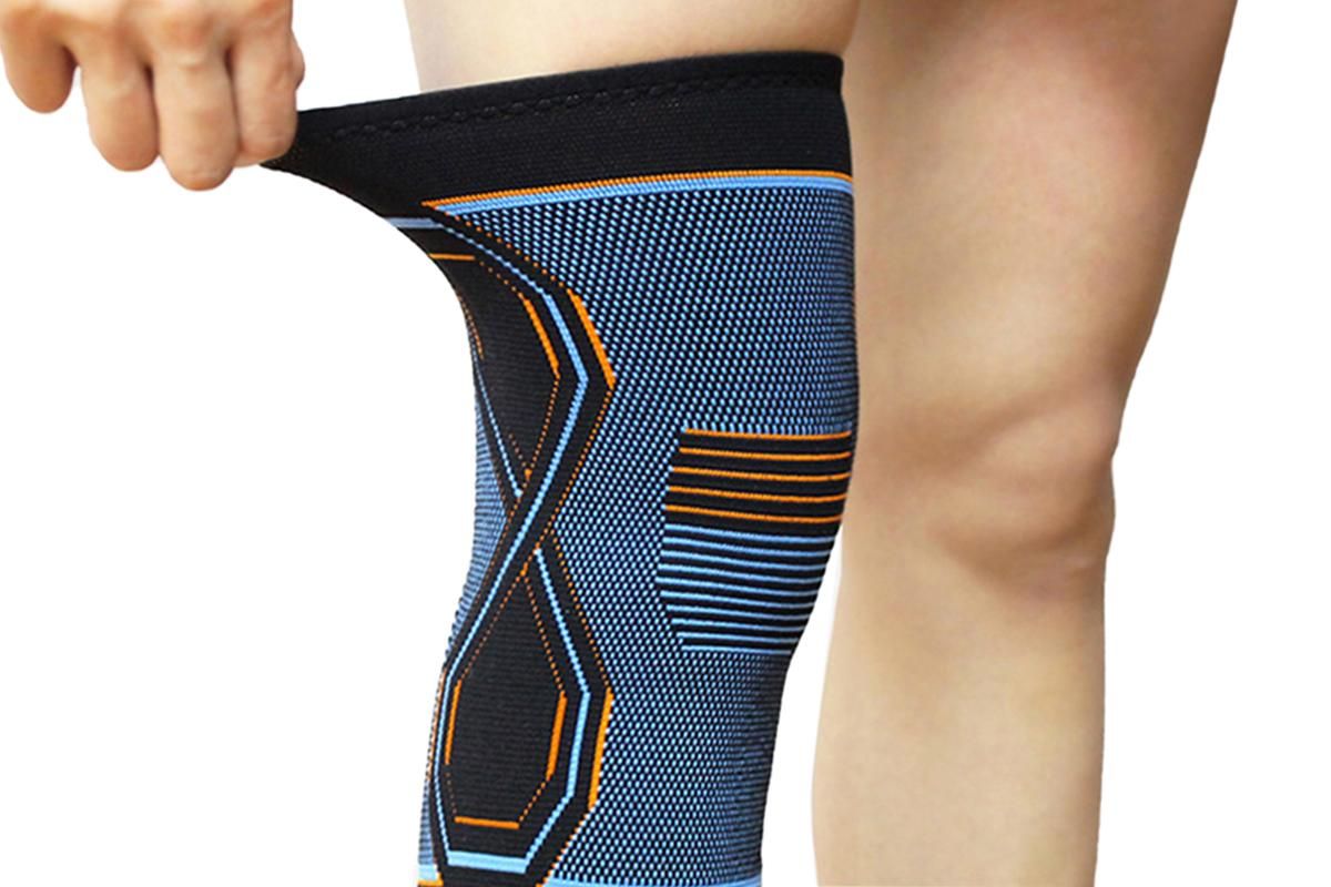 2-Pack Knitted Knee Support Sleeve Leg Brace for Gym Sports Running(M)