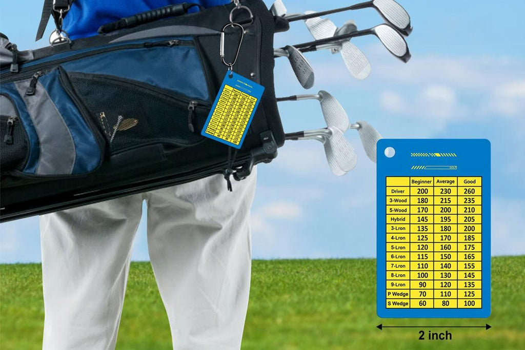 2PCS Golf Club Range Chart Card Golf Club Distance Card Golf Score Cards