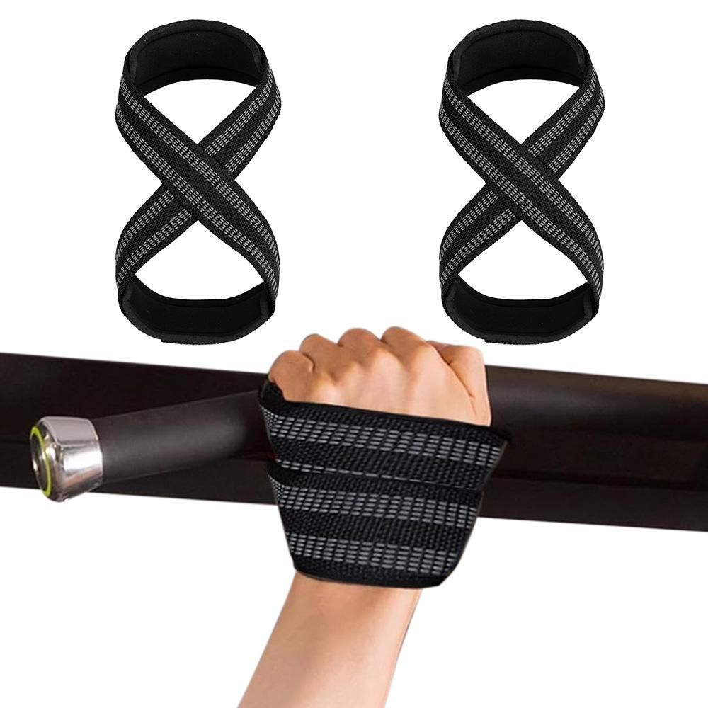 Figure 8 Lifting Straps for Deadlift Weightlifting Prevent Grip Slip Gym Wrist Belt