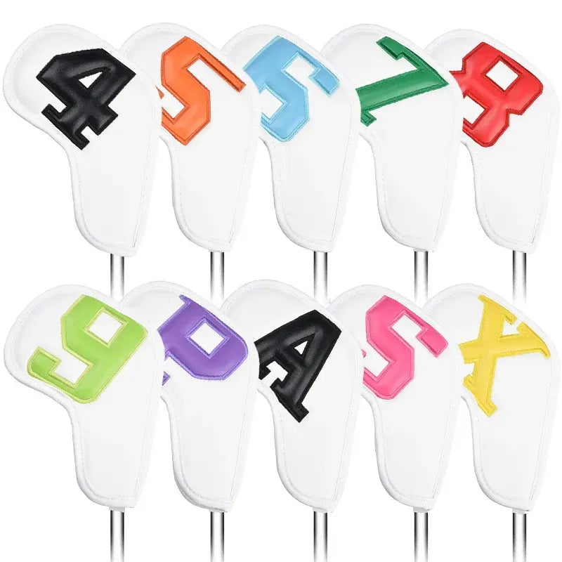 10PcSet Golf Iron Covers Golf Club Head Covers Wedges 4 - 9