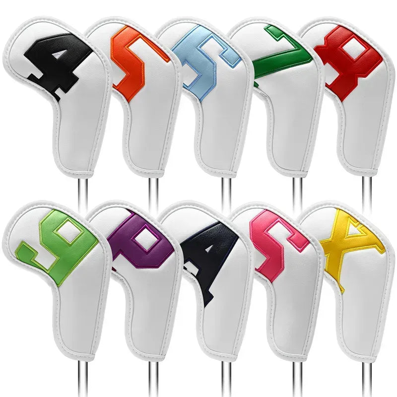 10PcSet Golf Iron Covers Golf Club Head Covers Wedges 4 - 9