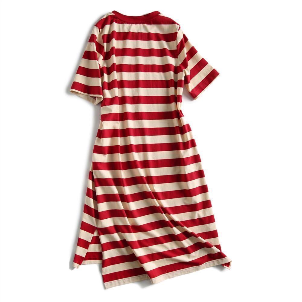 Zebina Womens Striped Short Sleeve Dress Red 3XL