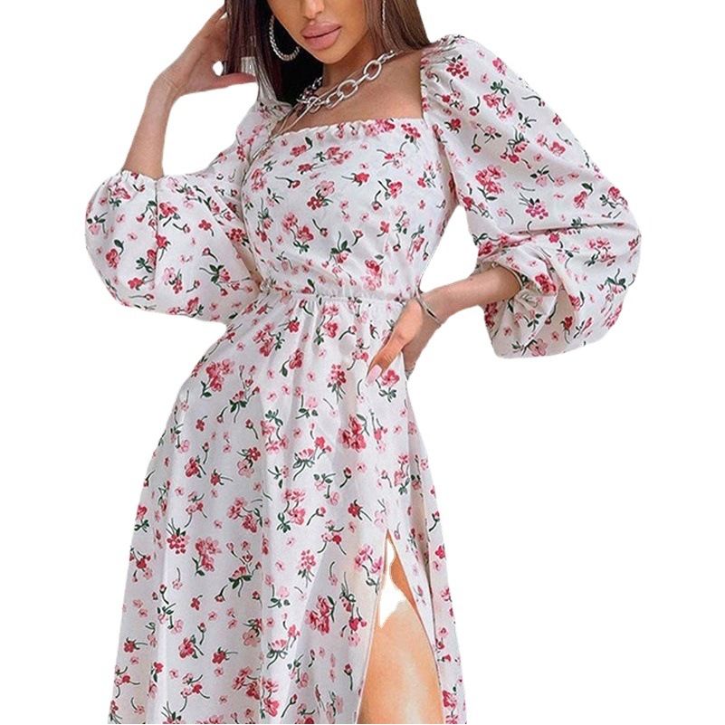 Hong Hao Women Printed Backless Long Dress Spring 2026 Pink 3XL
