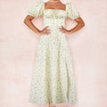 Hongyi Floral Long Dress Summer 2026 New flower goose yellow 3XL