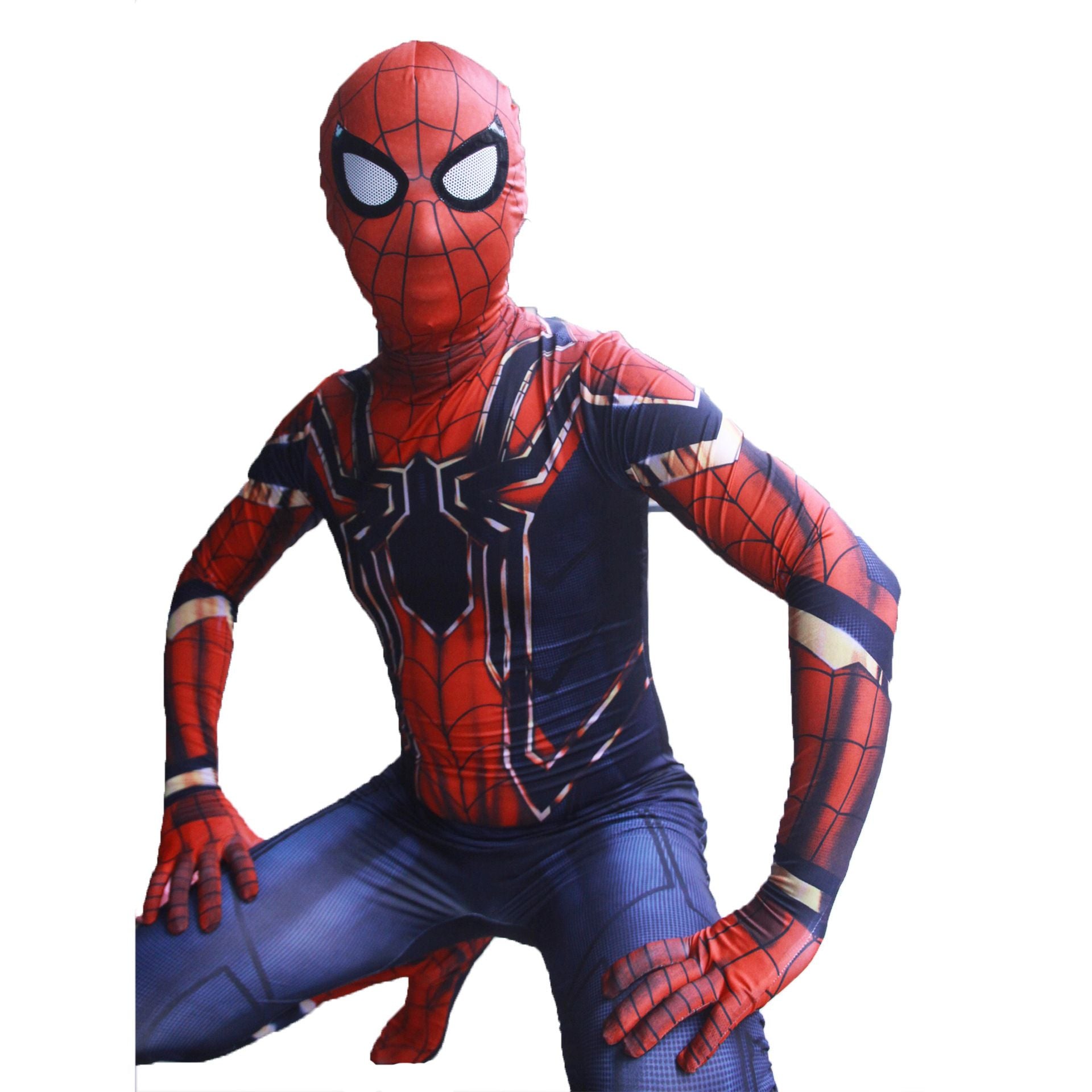 Spiderman Cosplay Costume Milk Silk One Piece Suit New New New Steel Spider + headgear 190