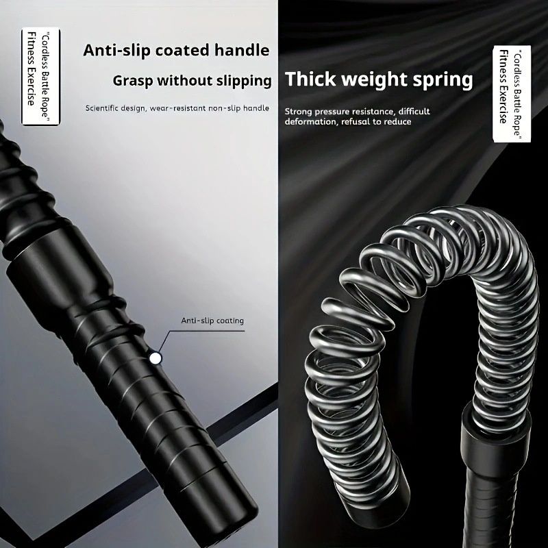 1 Pair Cordless Battle Rope Fitness Training Rope Strength Workout Equipment for Home Gym Full Body Exercise