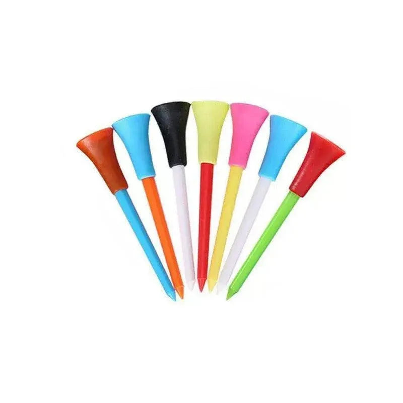 100Pack 83mm Multi-Color Golf Tees with Rubber Cushion