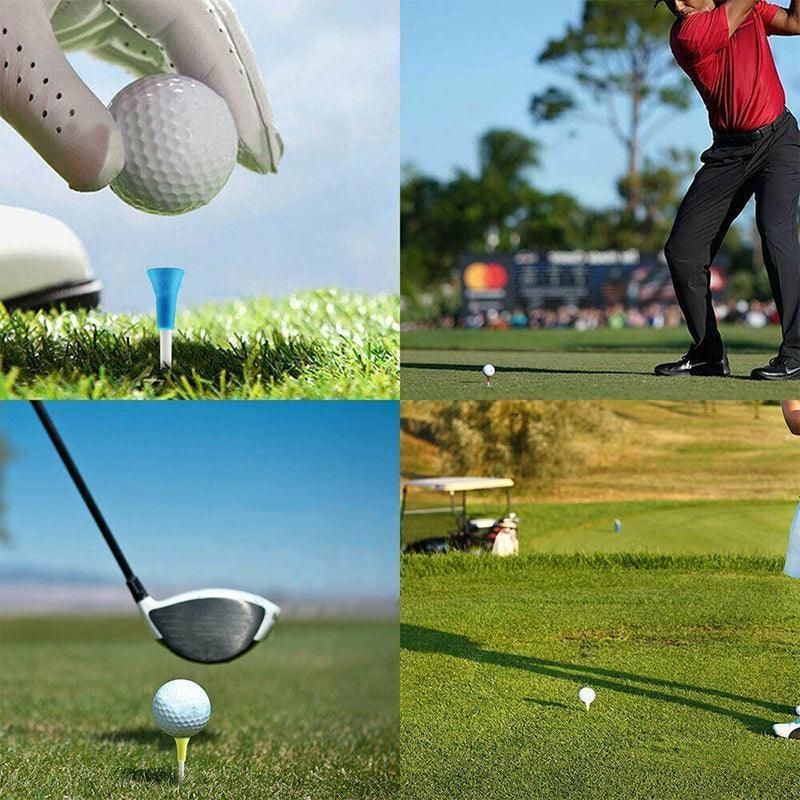 100Pack 83mm Multi-Color Golf Tees with Rubber Cushion