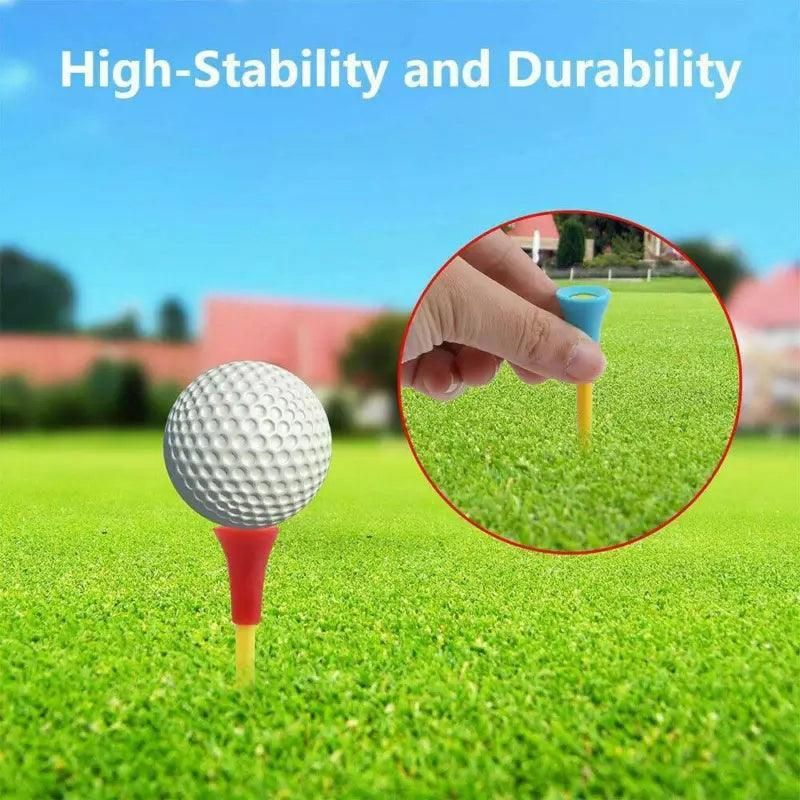 100Pack 83mm Multi-Color Golf Tees with Rubber Cushion