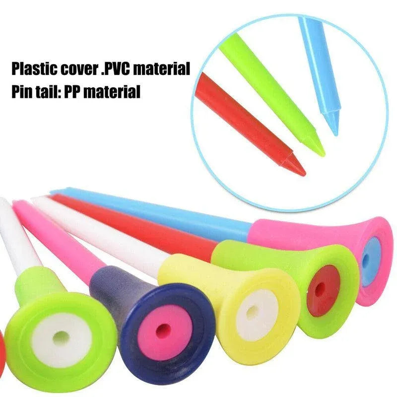 100Pack 83mm Multi-Color Golf Tees with Rubber Cushion