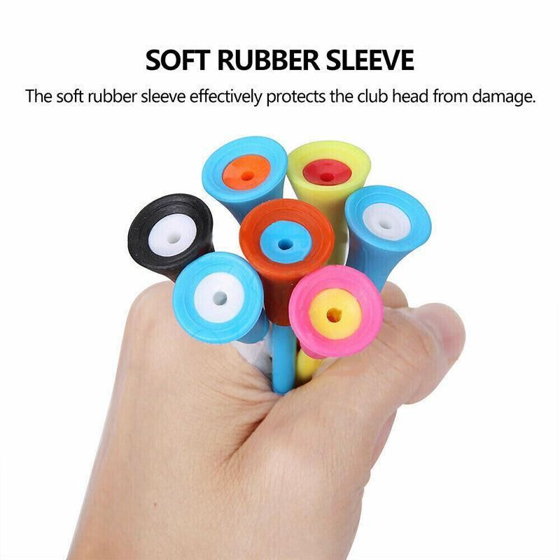 100Pack 83mm Multi-Color Golf Tees with Rubber Cushion