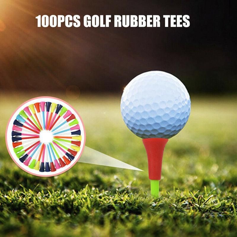 100Pack 83mm Multi-Color Golf Tees with Rubber Cushion
