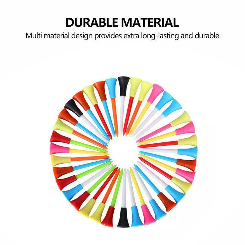 100Pack 83mm Multi-Color Golf Tees with Rubber Cushion