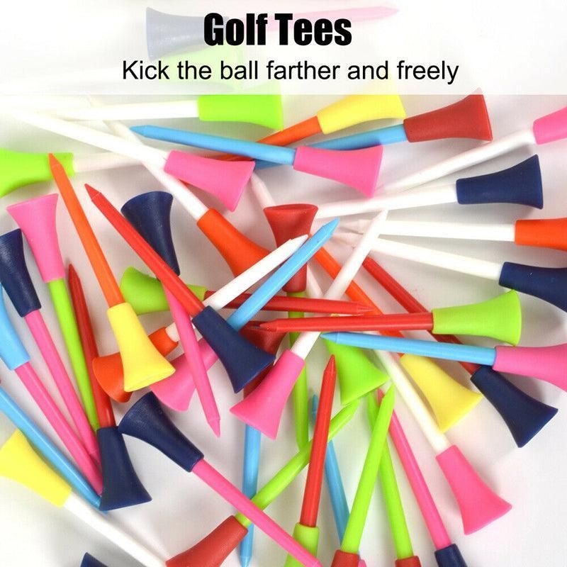 100Pack 83mm Multi-Color Golf Tees with Rubber Cushion