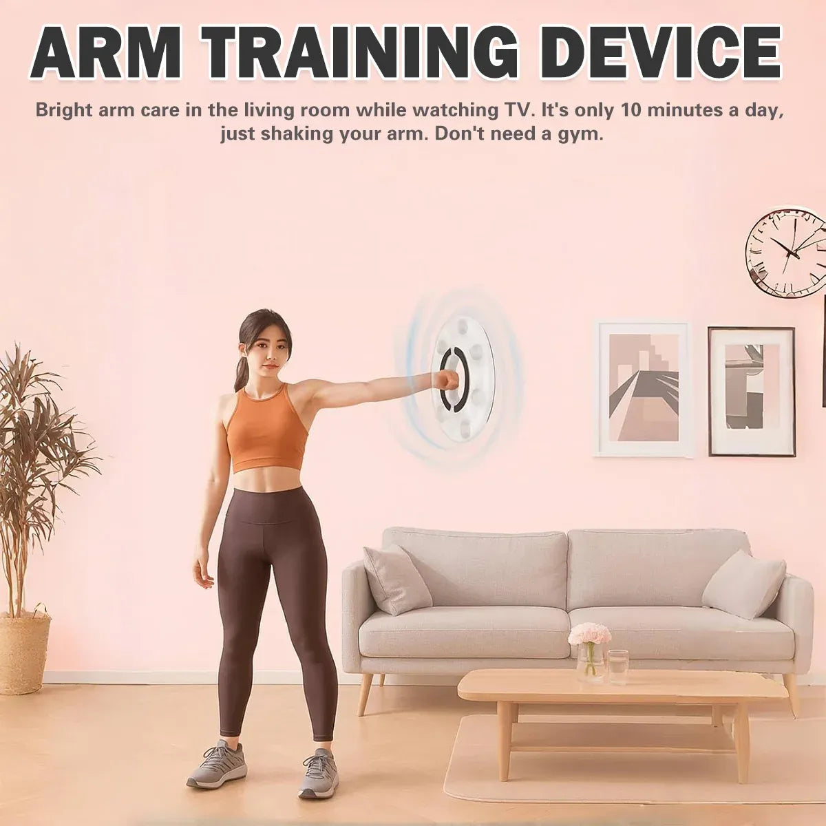 Hand Cranked Hula Hoop Fitness Equipment Arm Training Home Gym Anti Slip Durable