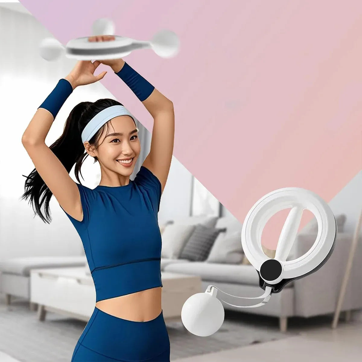 Hand Cranked Hula Hoop Fitness Equipment Arm Training Home Gym Anti Slip Durable