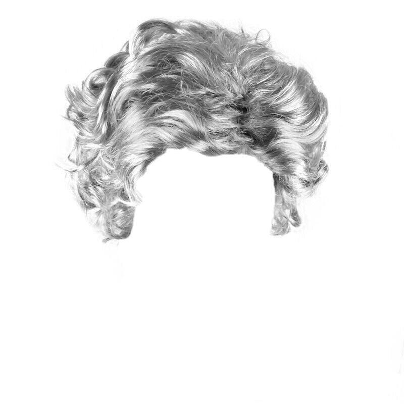 Grandmother Wig Grey Silver Curls Grandma Granny Old Lady Woman Costume Party