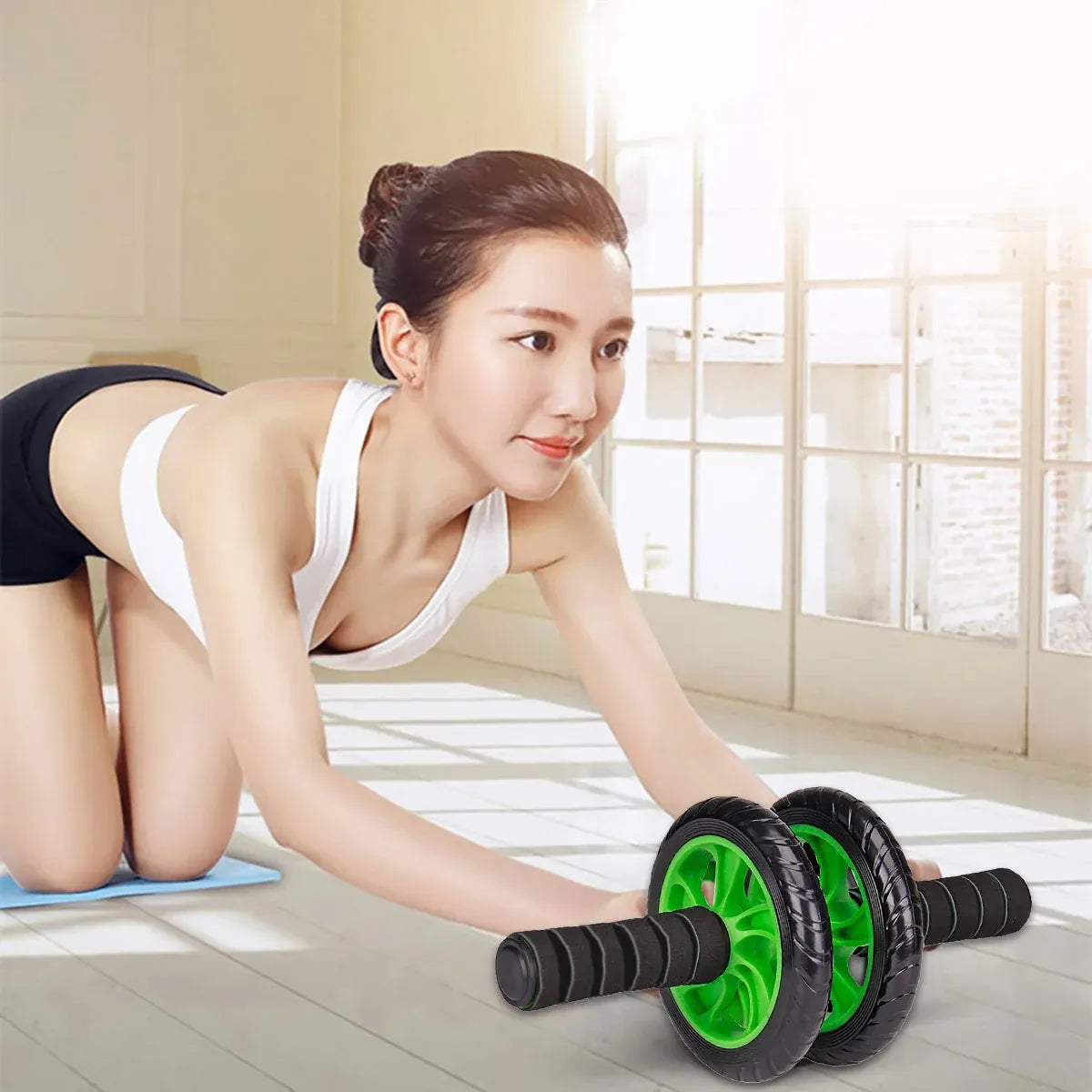 Abdominal Exercise Wheel Fitness Roller Home Workout Muscle Trainer Gym Equipment - Blue