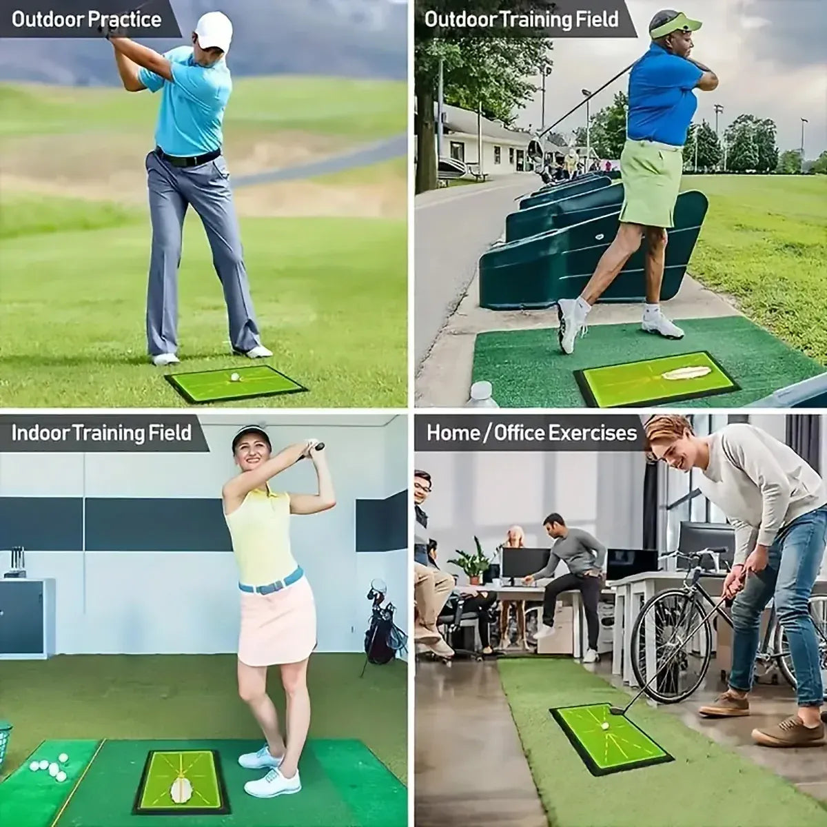 Golf Training Mat for Swing Detection Batting Divot Golf Hitting Practice Mat