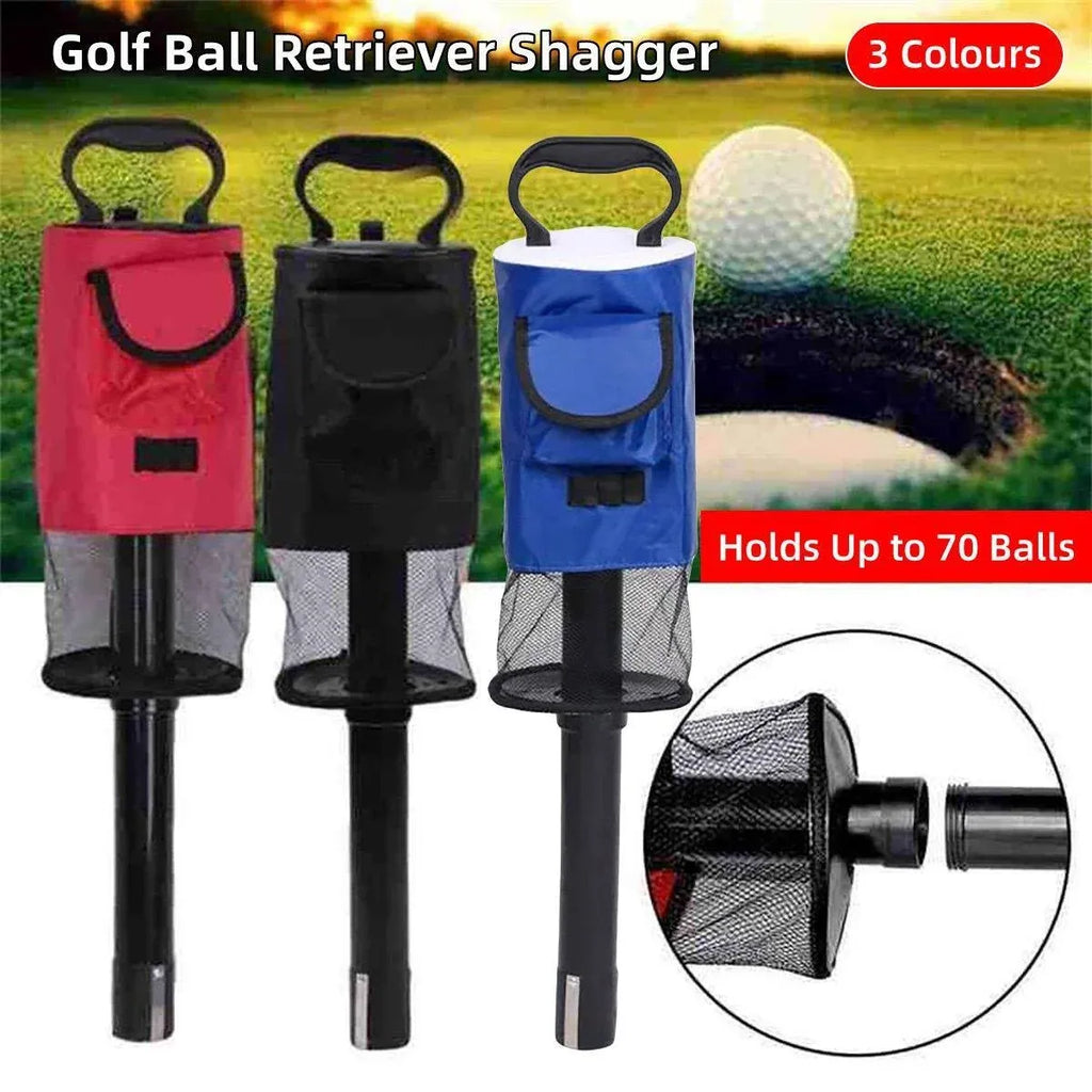 Golf Mesh Ball Pickup Tube Golf Accessories Portable Golf Ball Retriever Tool - Black