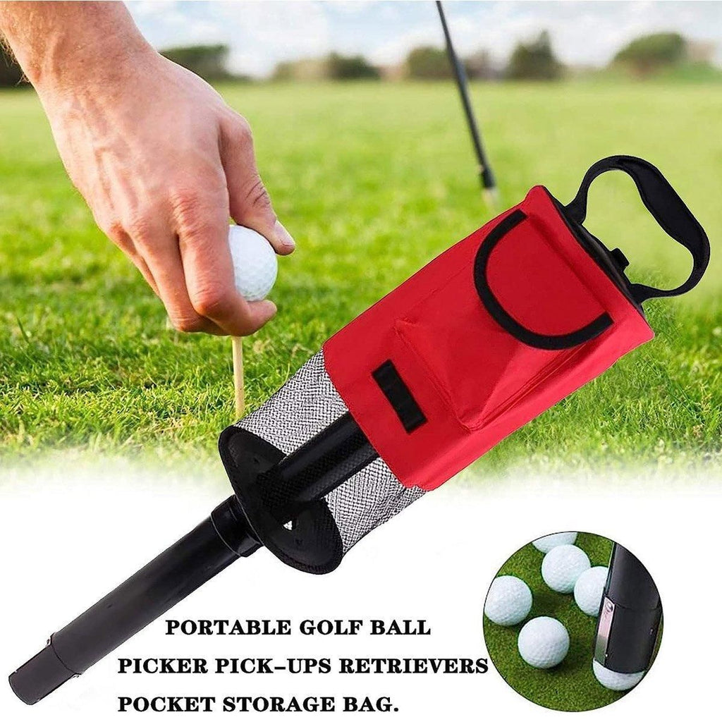 Golf Mesh Ball Pickup Tube Golf Accessories Portable Golf Ball Retriever Tool - Black