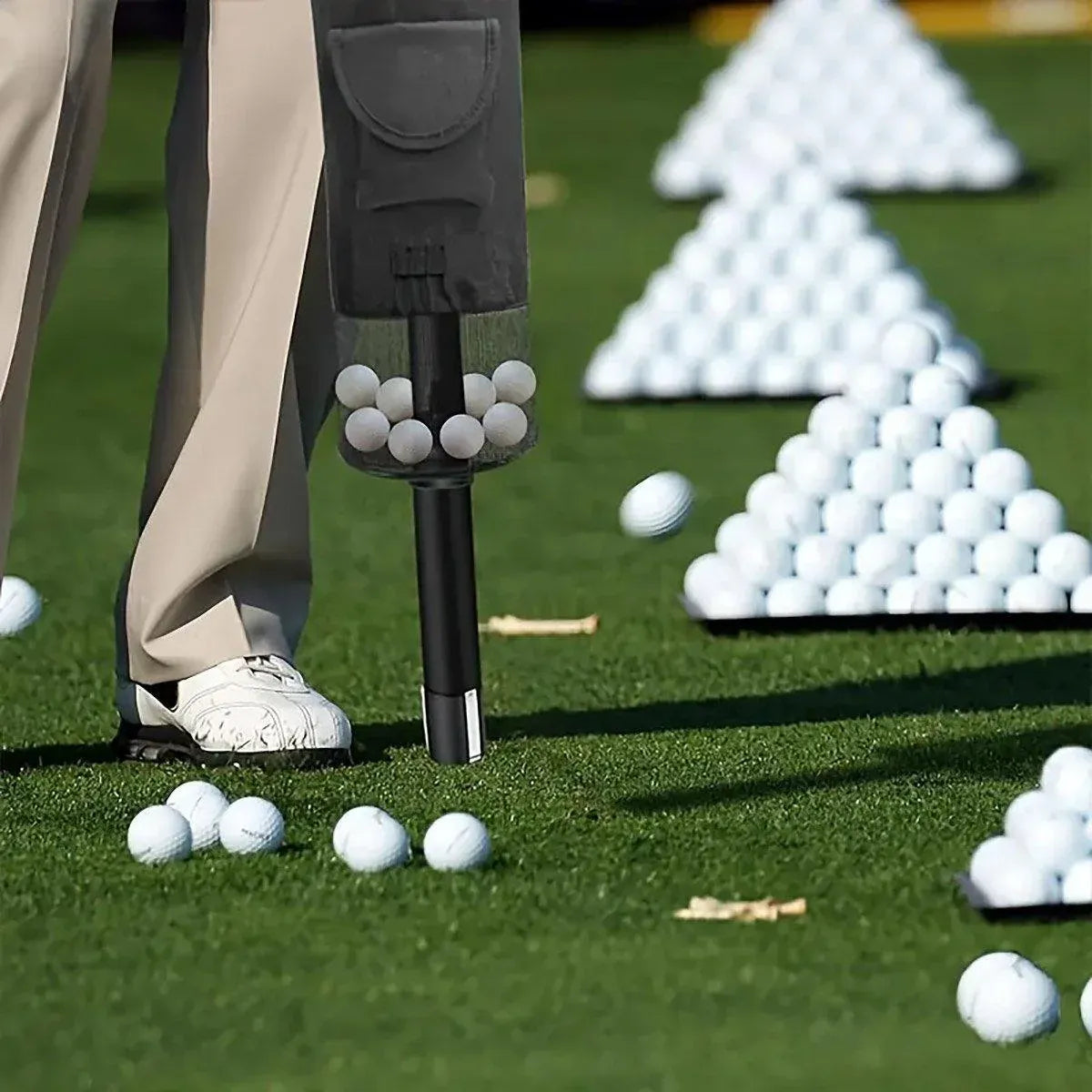 Golf Mesh Ball Pickup Tube Golf Accessories Portable Golf Ball Retriever Tool - Red