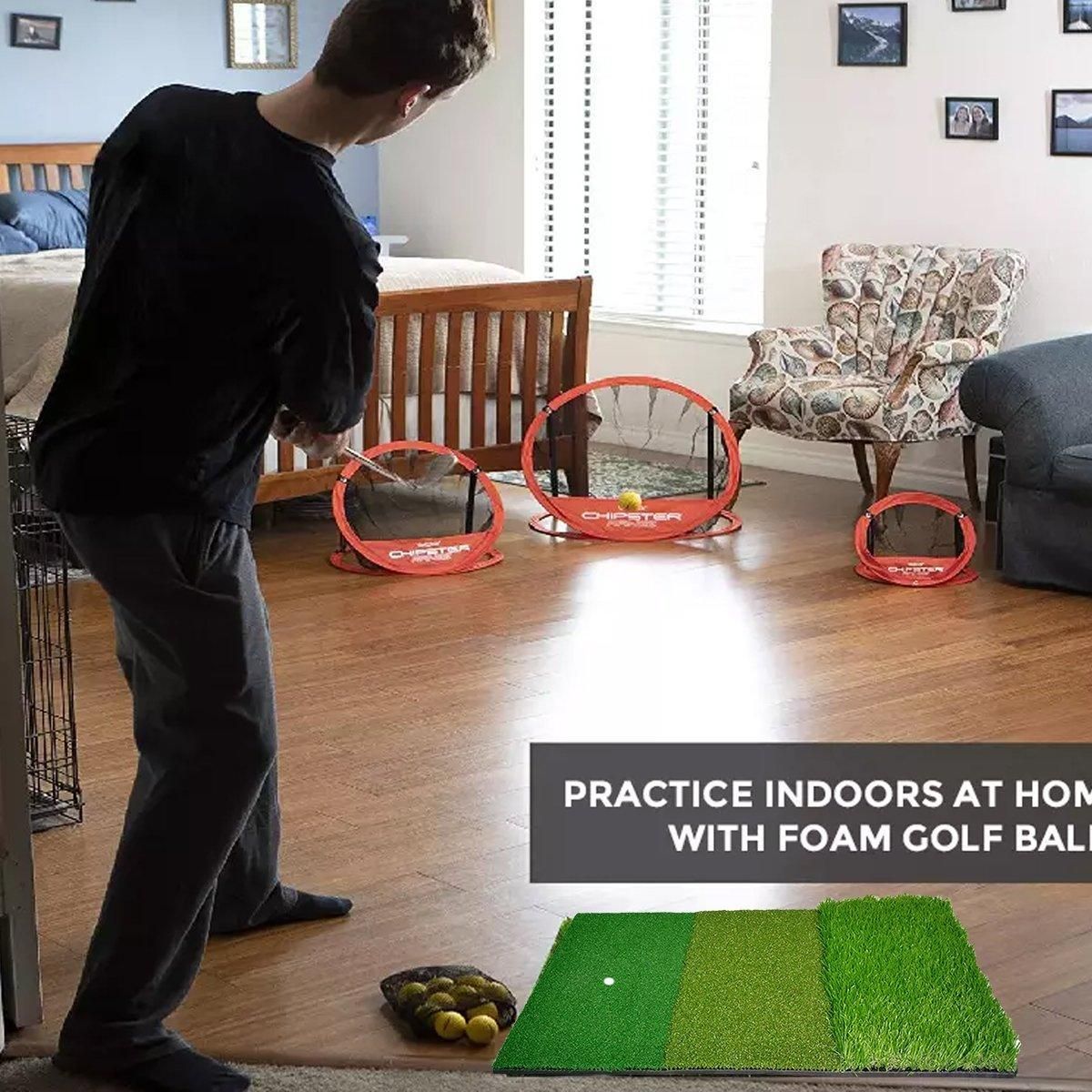 3in1 Golf Training Mat Portable Hitting Practice Driving Range Training Tool