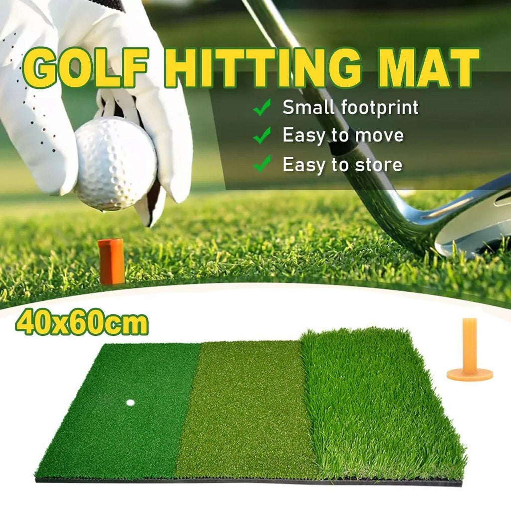 3in1 Golf Training Mat Portable Hitting Practice Driving Range Training Tool