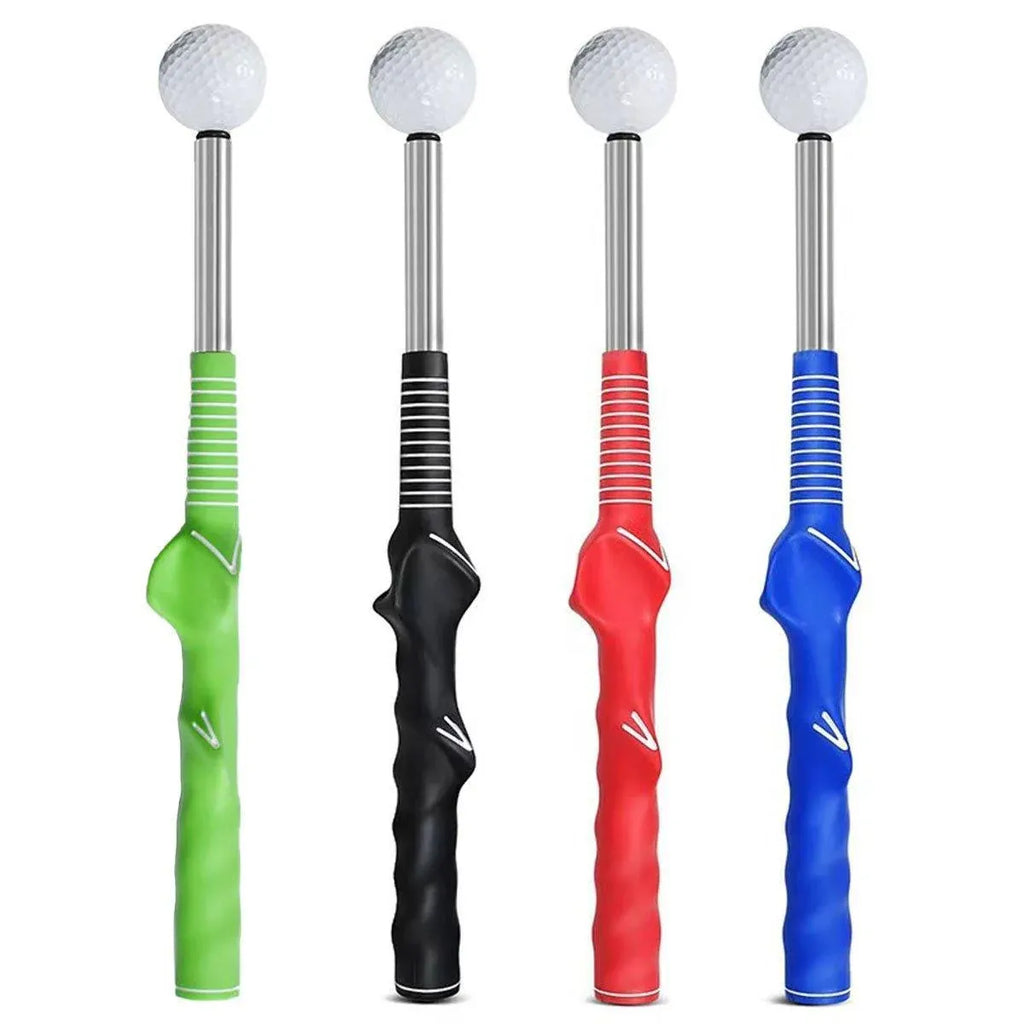Golf Swing Training Aid Telescopic Impact Sound Stick Exercise Tool for Practice - Black