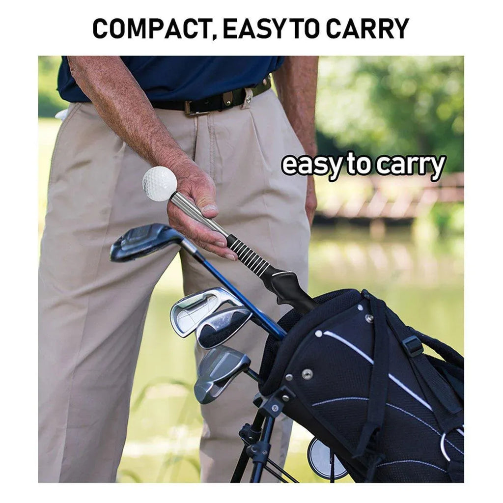 Golf Swing Training Aid Telescopic Impact Sound Stick Exercise Tool for Practice - Black