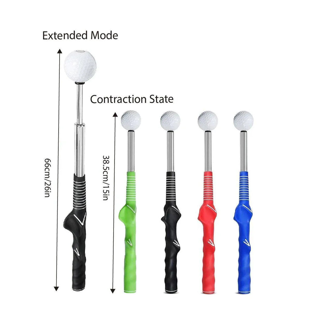 Golf Swing Training Aid Telescopic Impact Sound Stick Exercise Tool for Practice - Blue
