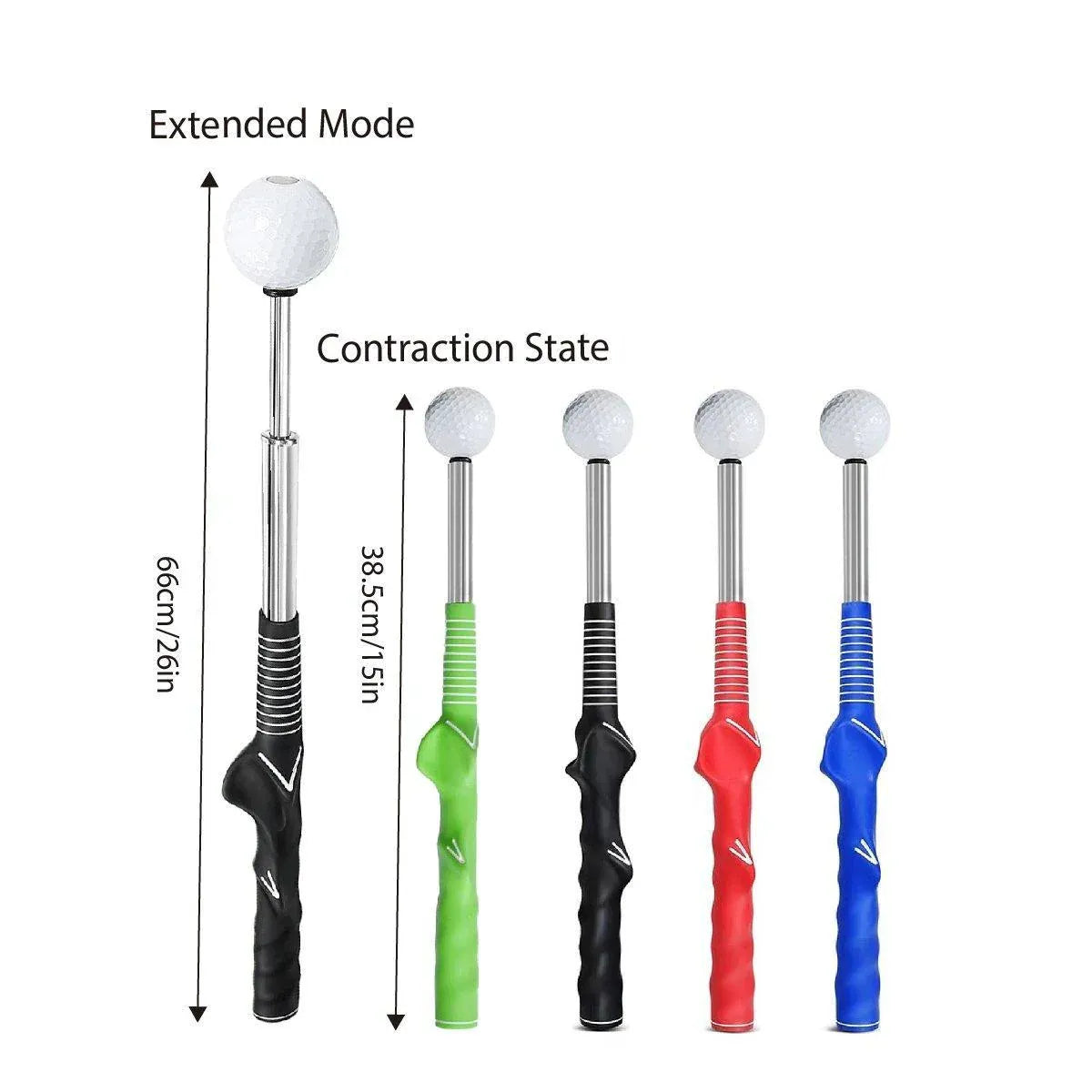 Golf Swing Training Aid Telescopic Impact Sound Stick Exercise Tool for Practice - Blue